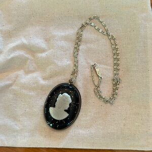 Funky faux cameo necklace